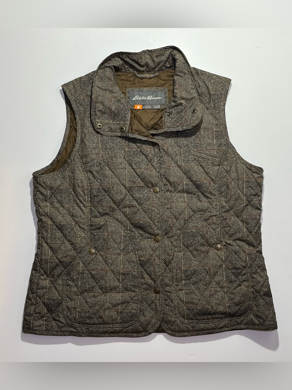 Women’s Eddie Bauer Sport Shop Plaid Vest, Size XL